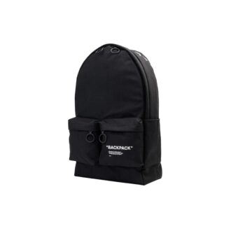 Rucsac elegant cu imprimeu slogan, negru