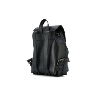 Rucsac Off-White din piele de vacă cu dungi contrastante și șnur, maro