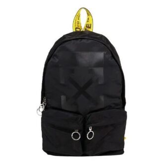 Rucsac Off-White pentru bărbați, cu imprimeu logo, negru