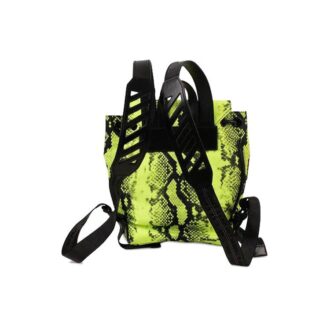 Rucsac unisex din nailon cu imprimeu șarpe, mini, galben