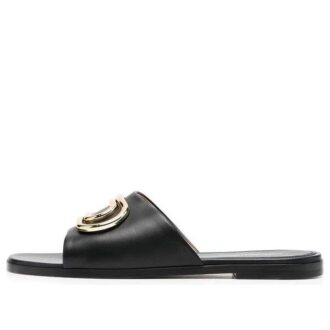 Sandale din piele Off-White Paperclip „Black Gold”