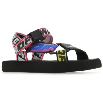 Sandale Trek cu curea cu logo Off-White „Black Multi-Color”