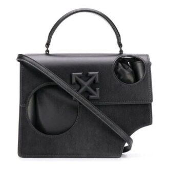 Seria Off-White Leather Jitney 2.8 Gență cu un singur umăr Negru