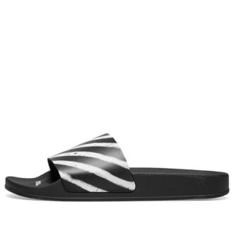 Slider cu dungi spray „Negru Alb”