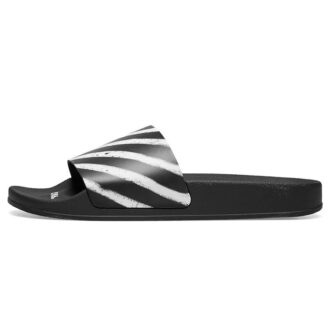 Slider cu dungi spray „Negru Alb”