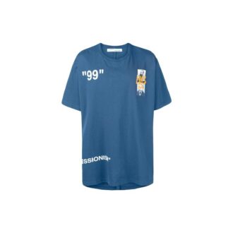 SS19 99 Cămașă oversize din bumbac cu imprimeu grafic de vară