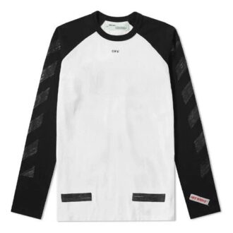 SS19 mânecă raglan Colorblock Arrows Mâneci lungi Versiune obișnuită Alb