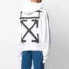 SS20 Pulover oversized alb cu imprimeu spray