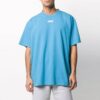 SS20 Tricou cu imprimeu bandă aeroport pentru bărbați, albastru