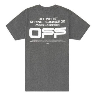 SS20 Tricou cu mânecă scurtă, cu logo, croială normală, gri cu linii ondulate