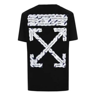 SS20 Tricou cu mâneci scurte pentru bărbați, cu logo și imprimeu cu săgeți pe spate, croială normală