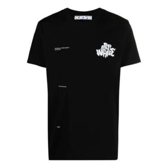 SS21 Adam Is Eve Logo imprimat, guler rotund, pantaloni scurți, versiune obișnuită, negru