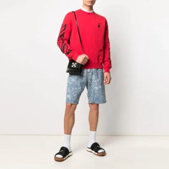SS21 Arrows imprimate Versiune casual cu guler rotund imprimat Roșu