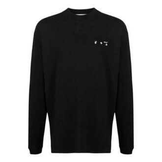 SS21 Cămașă cu mâneci lungi, guler rotund și logo, croială lejeră, negru