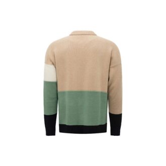 SS21 Colorblock Logo Guler rotund Mâneci lungi Colorblock
