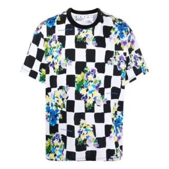 SS21 Cu imprimeu floral, în carouri, mâneci scurte, pantaloni scurți, croială largă, alb