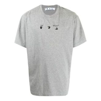 SS21 cu imprimeu logo, guler rotund, pantaloni scurți, croială lejeră, gri