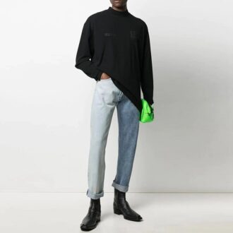 SS21 cu imprimeu logo, mâneci lungi, negru