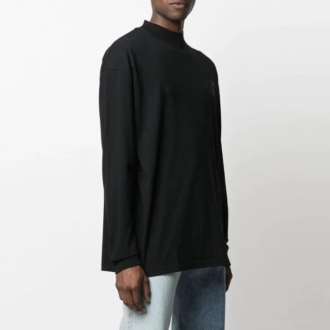 SS21 cu imprimeu logo, mâneci lungi, negru