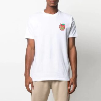 SS21 Cu logo pe piept, guler rotund, pantaloni scurți, versiune standard, alb
