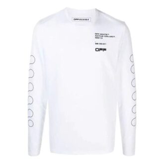 SS21 Imprimare cu model logo Mâneci lungi Versiune slim fit Alb