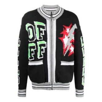 SS21 Jachetă cardigan cu fermoar și model Negru