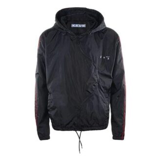 SS21 Jachetă casual cu glugă și fermoar, versiune standard, negru