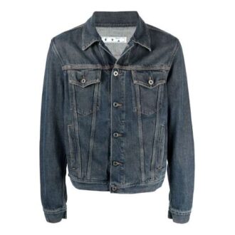 SS21 Jachetă din denim cu imprimeu logo, croială largă, albastru denim