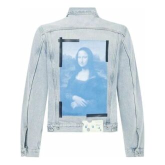 SS21 Jachetă din denim cu imprimeu pe spate, albastră