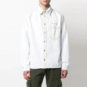 SS21 Jachetă din denim cu logo Arrow, versiune albă
