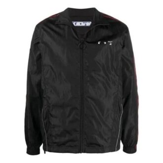 SS21 Jachetă sport cu fermoar, imprimeu logo, culoare solidă, negru