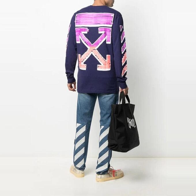 SS21 Logo Arrows imprimat, mâneci lungi, albastru