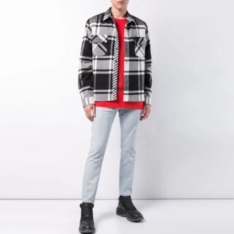 SS21 Logo Negru Săgeată Imprimare Graffiti Mâneci lungi Roșu