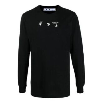 SS21 Marker Arrows Printing Micro Mark Guler rotund Versiune slim fit Negru