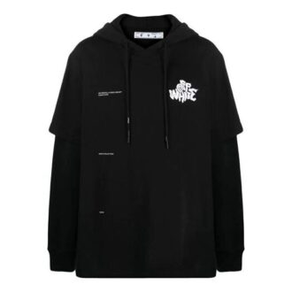 SS21 Mânecă cu imprimeu alfabetic, croială largă, negru