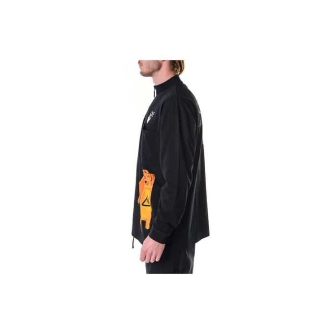 SS21 Model cu jumătate de fermoar, mâneci lungi, negru