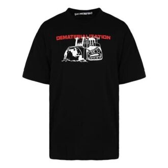 SS21 Model cu litere, mânecă scurtă, croială largă, negru