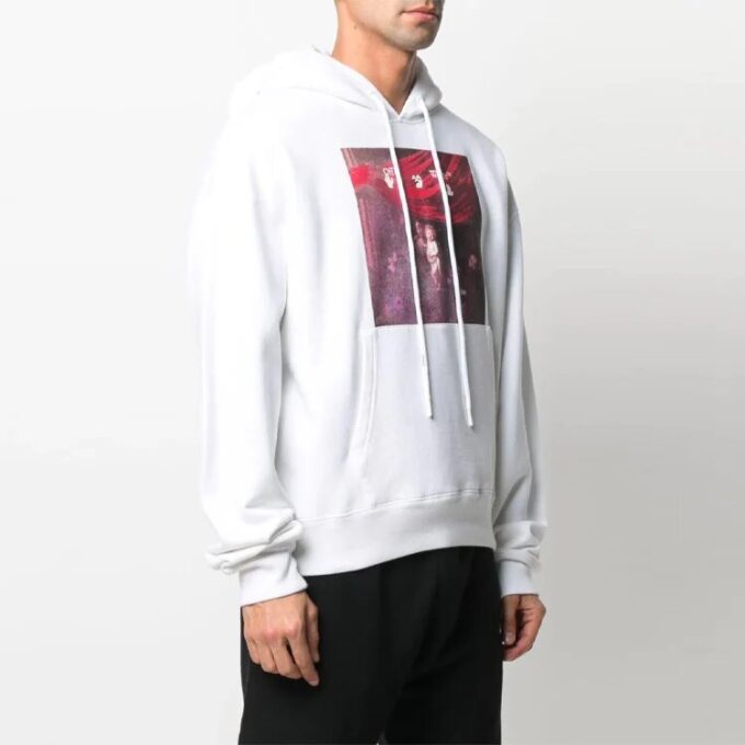 SS21 Model cu logo imprimat, croială largă, alb