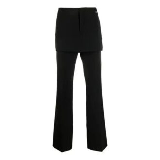 SS21 Pantaloni casual Mini Eve, culoare solidă, croială largă, negru