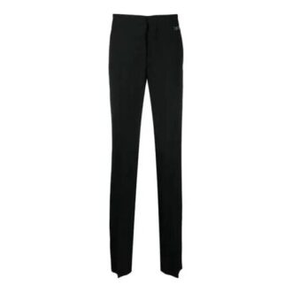 SS21 Pantaloni lungi casual drepți cu logo, croială slim, negru