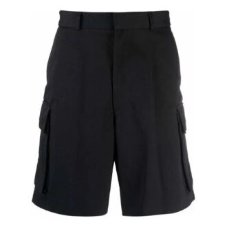 SS21 Pantaloni Scurți cargo de culoare solidă, negri