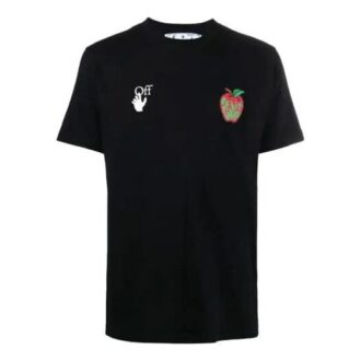SS21 Pantaloni scurți casual cu mânecă scurtă și imprimeu cu săgeți și mere, versiune standard, negru