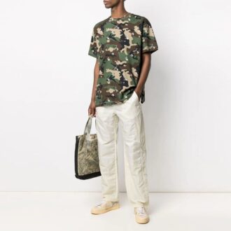 SS21 Pantaloni Scurți cu mâneci scurte și croială largă, cu model camuflaj