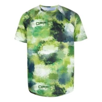 SS21 Pantaloni Scurți cu mâneci scurte, imprimeu alfabet, vopsit în noduri, croială largă, verde