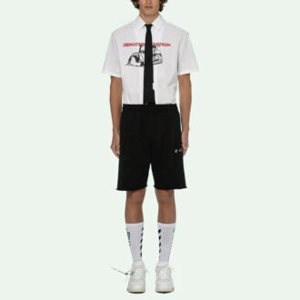 SS21 Pantaloni Scurți sport cu logo, negri