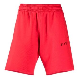 SS21 Pantaloni scurți sportivi cu logo brodat Roșu