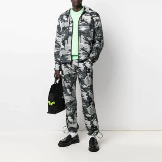 SS21 Pantaloni sport cu talie medie, imprimați, versiune standard, camuflaj