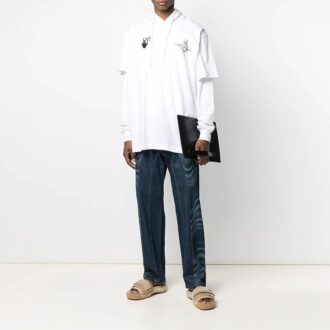 SS21 Pulover casual cu imprimeu alb