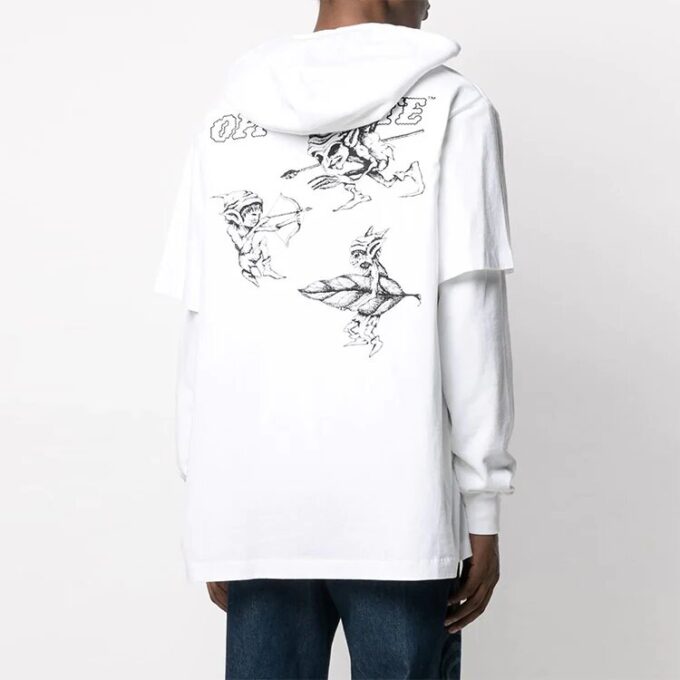 SS21 Pulover casual cu imprimeu alb