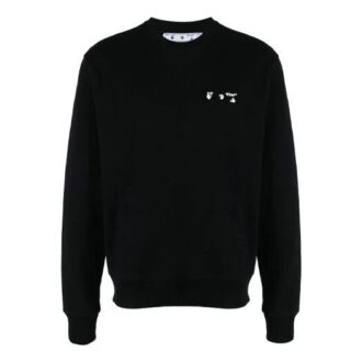 SS21 Pulover cu guler rotund, imprimeu cu logo, versiune negru